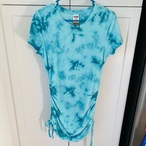 PINK Victoria secret blue teal tie dye swimsuit coverup terry new medium